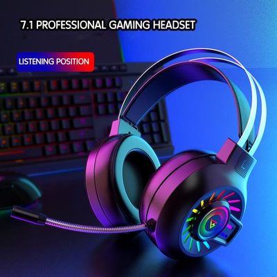 G97 RGB Luminous 7.1 사운드 와이어드 게임 헤드셋 마이크로 및 볼륨 제어