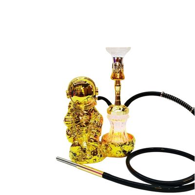 레진 38CM 호카 디자인 골드 화이트 알루미늄 1 튜브 LED 라이트와 함께 Shisha