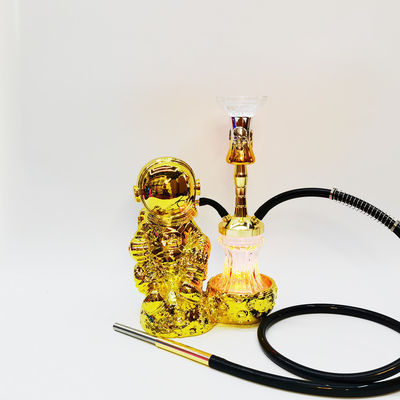 레진 38CM 호카 디자인 골드 화이트 알루미늄 1 튜브 LED 라이트와 함께 Shisha