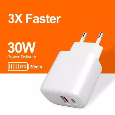 EU 플러그 30W AC 충전자 PD 어댑터