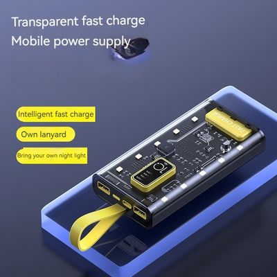 TYPE-C 입력 인터페이스 파워뱅크 투명 10000mAh 모바일 전원 공급 장치 아이폰 15 14
