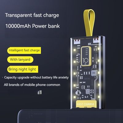 TYPE-C 입력 인터페이스 파워뱅크 투명 10000mAh 모바일 전원 공급 장치 아이폰 15 14