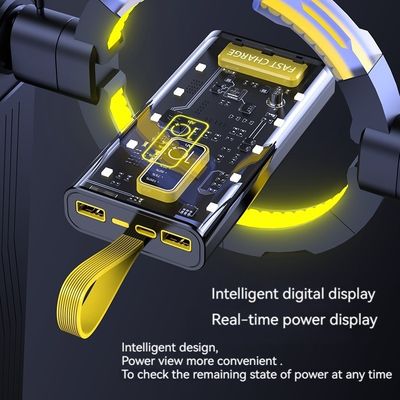 TYPE-C 입력 인터페이스 파워뱅크 투명 10000mAh 모바일 전원 공급 장치 아이폰 15 14