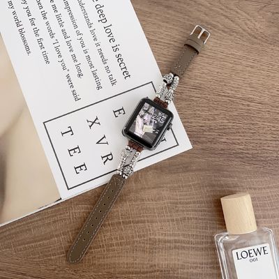 38mm 밴드 너비 가죽 스트랩 iWatch 럭셔리 디자인용 시계밴드