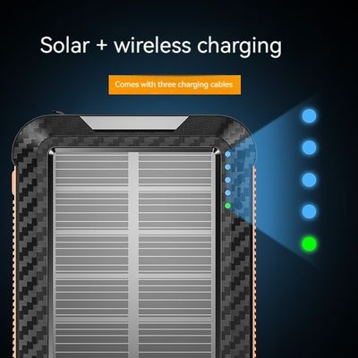 리 폴리머 배터리 태양광 전력 은행 아이폰 15 무선 충전 및 야외용 10000mAh