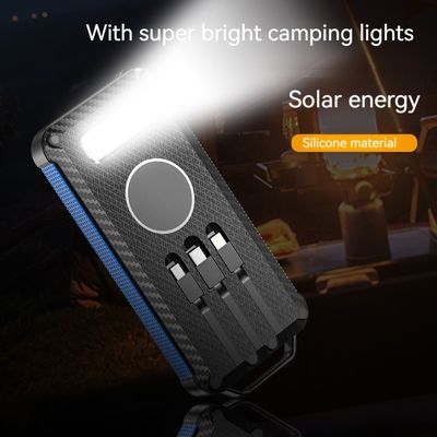 리 폴리머 배터리 태양광 전력 은행 아이폰 15 무선 충전 및 야외용 10000mAh