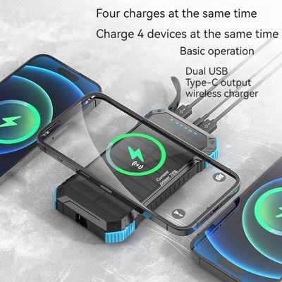 빠른 충전 지원 방수 20000mAh 태양 전지 전력 은행 야외 활동