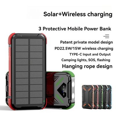 무선 15W/USB 22.5W 출력 태양 전지 20000mAh 휴대 전화 스마트 폰