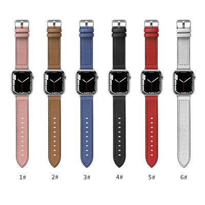 22mm 실리콘 가죽 시계 스트랩 iWatch 시리즈 6 5 4 3 2 1 SE 고급스럽고 내구성