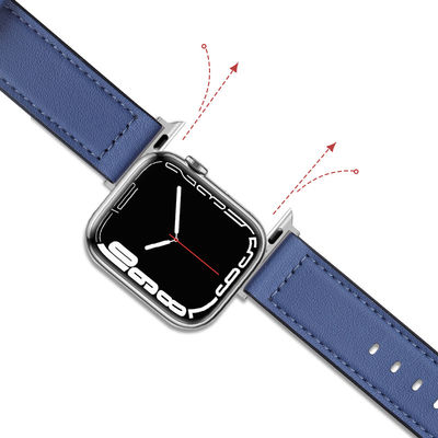 22mm 실리콘 가죽 시계 스트랩 iWatch 시리즈 6 5 4 3 2 1 SE 고급스럽고 내구성