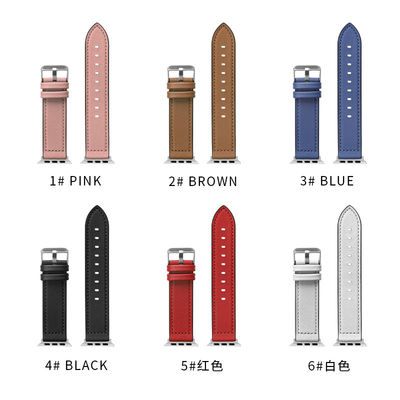 22mm 실리콘 가죽 시계 스트랩 iWatch 시리즈 6 5 4 3 2 1 SE 고급스럽고 내구성