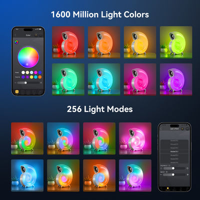 알람 시계 디지털 앱 제어 RGB 라이트 무선 스피커와 무선 충전기