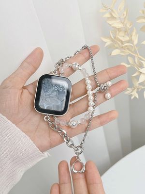 애플 워치 38mm 시리즈 8 7 6 5 4 3 2 스마트 워치용 스테인리스 스틸 보석 밴드