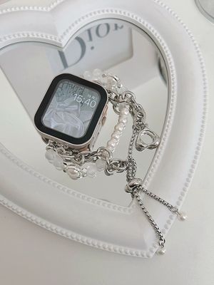 애플 워치 38mm 시리즈 8 7 6 5 4 3 2 스마트 워치용 스테인리스 스틸 보석 밴드