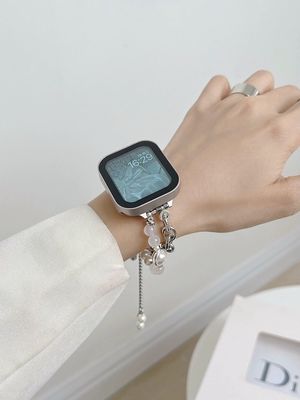 41mm 밴드 너비 보석 스테인리스 스틸 iWatch 스트랩 우아하고 여성 스마트 워치